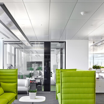 Open Plan Setting Using Armstrong Metal Clip-in Ceiling Solution From Knauf Ceiling Solutions