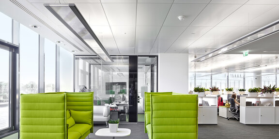 Open Plan Setting Using Armstrong Metal Clip-in Ceiling Solution From Knauf Ceiling Solutions